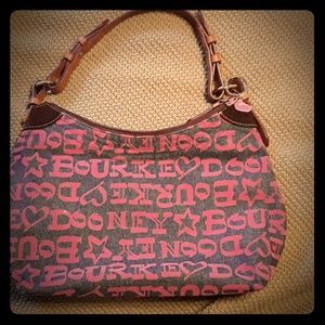 Dooney and Bourke denim graffiti shoulder bag